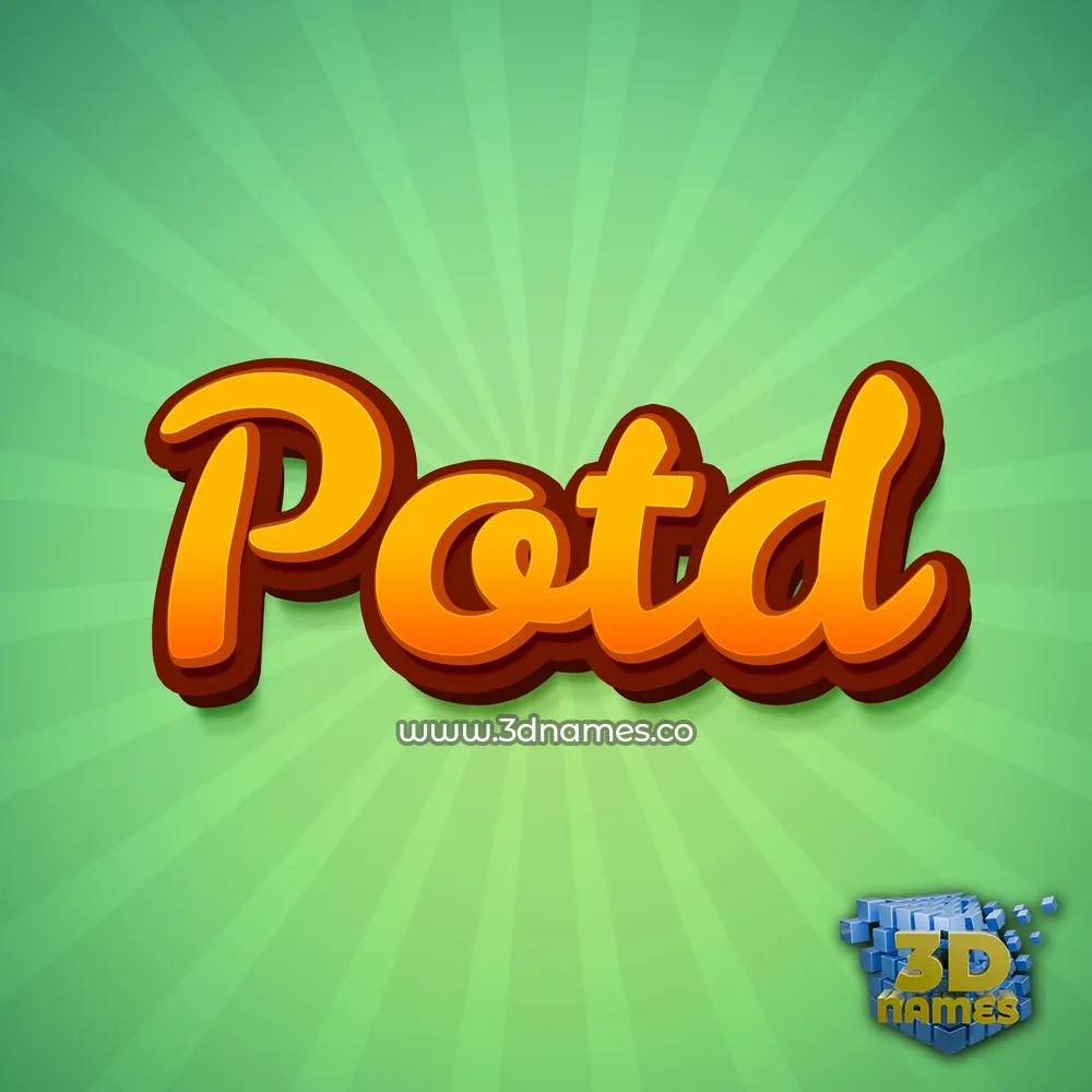 potd in Green Rays style - 3D name wallpaper