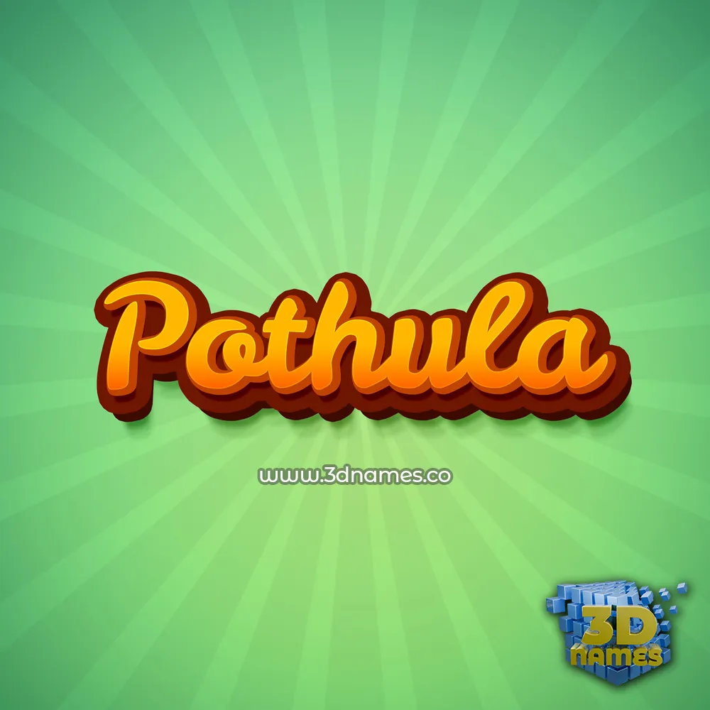 pothula in Green Rays style - 3D name wallpaper