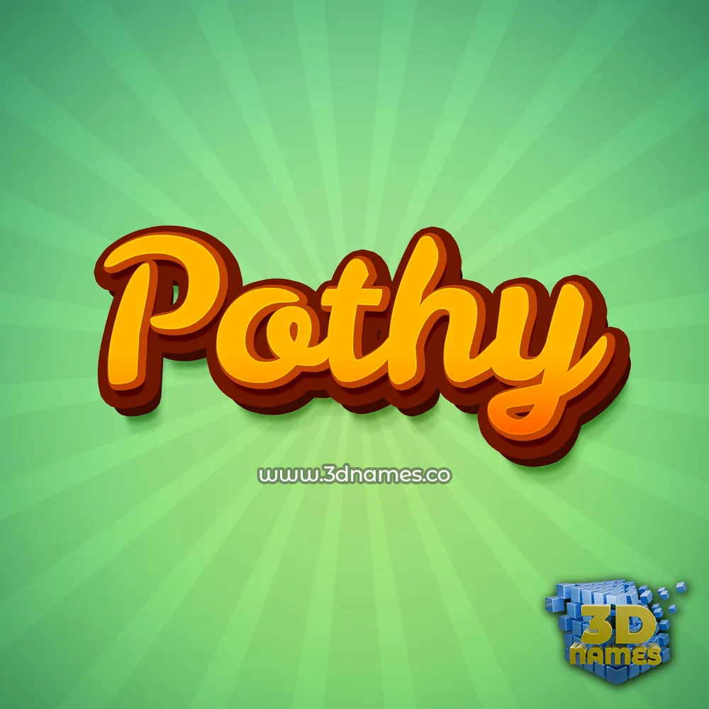 pothy in Green Rays style - 3D name wallpaper
