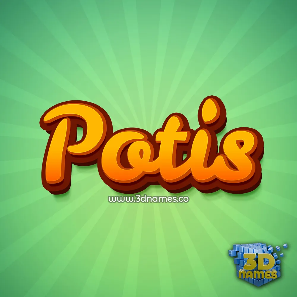 potis in Green Rays style - 3D name wallpaper