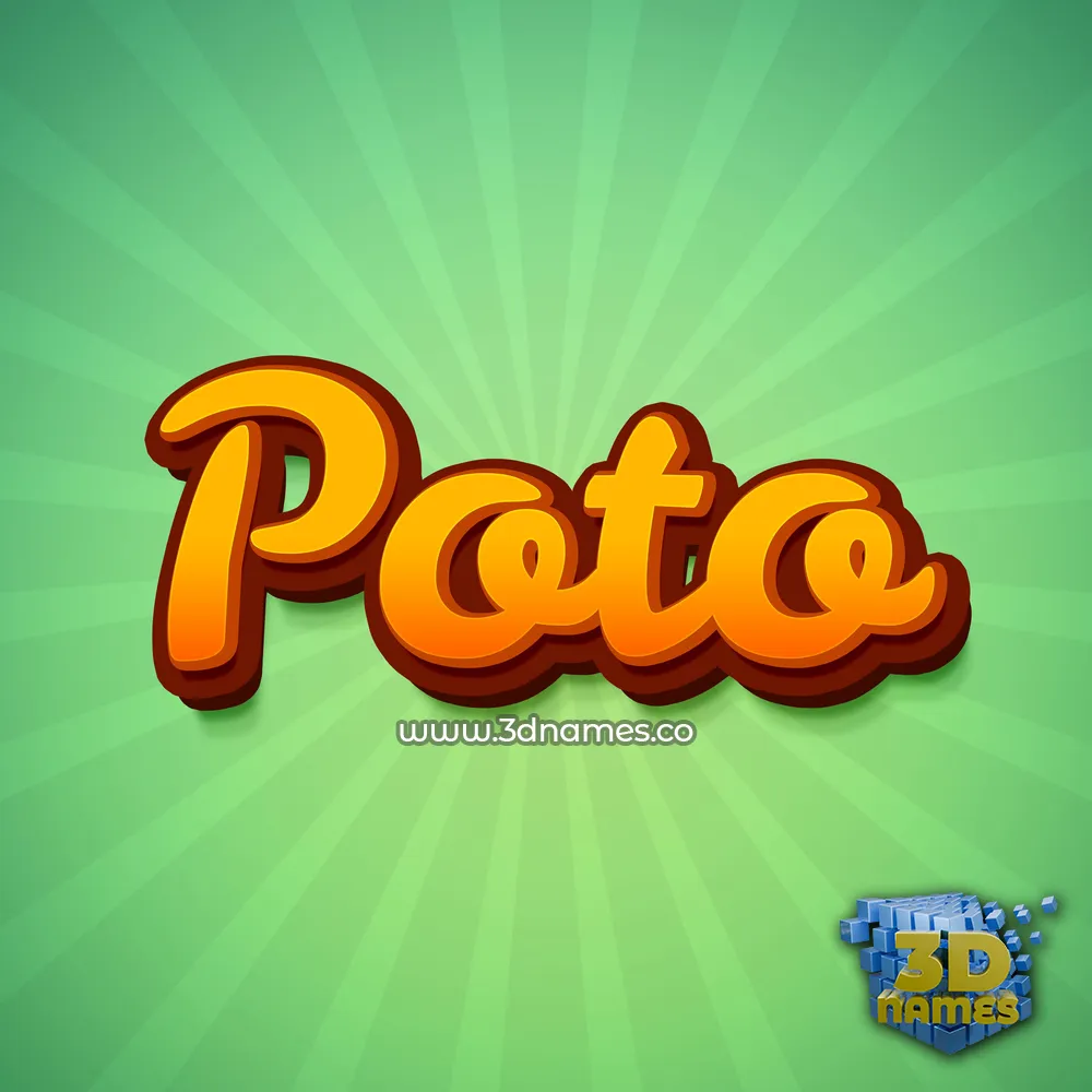 poto in Green Rays style - 3D name wallpaper
