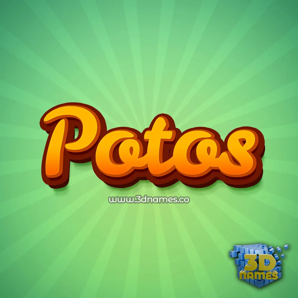 potos in Green Rays style - 3D name wallpaper