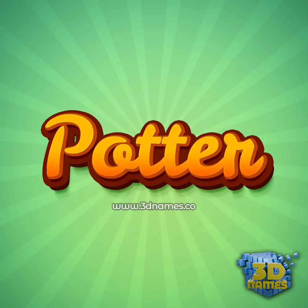 potter in Green Rays style - 3D name wallpaper