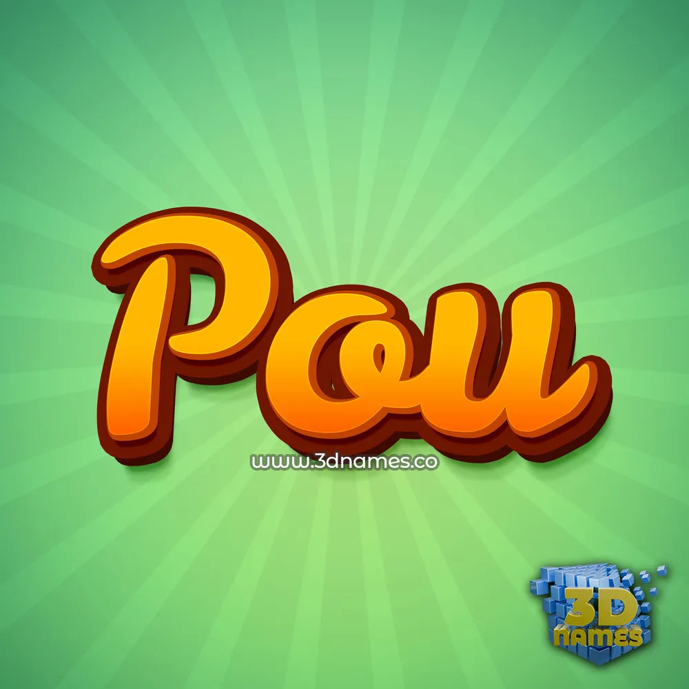 pou in Green Rays style - 3D name wallpaper
