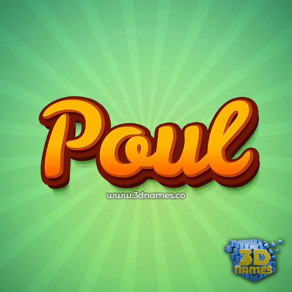 poul in Green Rays style - 3D name wallpaper