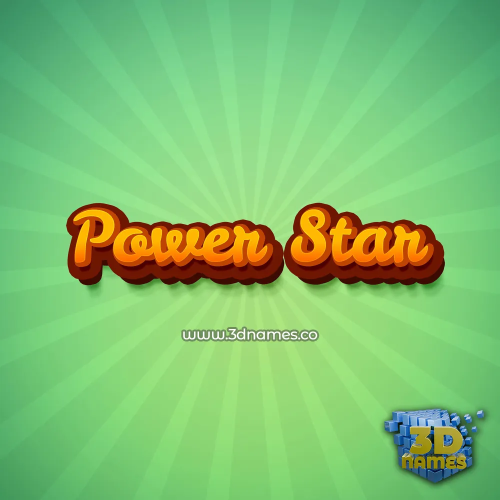 power star in Green Rays style - 3D name wallpaper