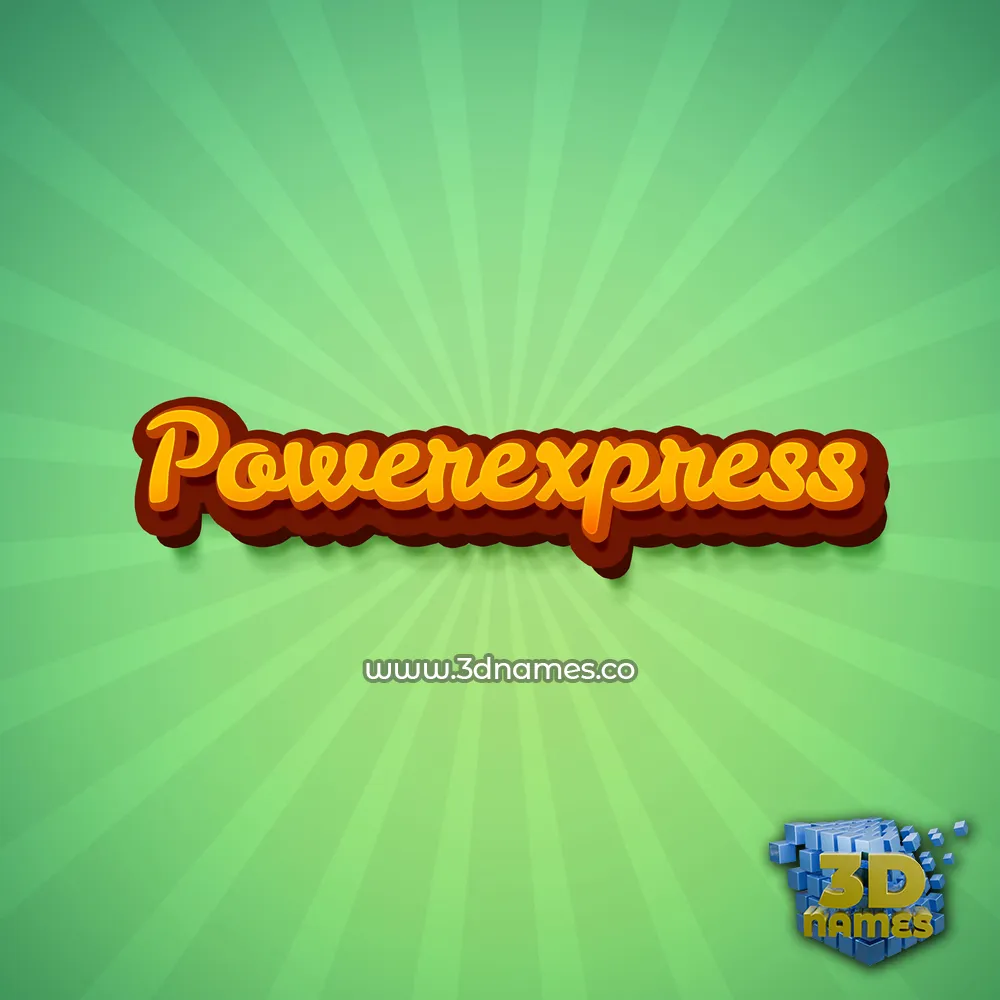 powerexpress in Green Rays style - 3D name wallpaper