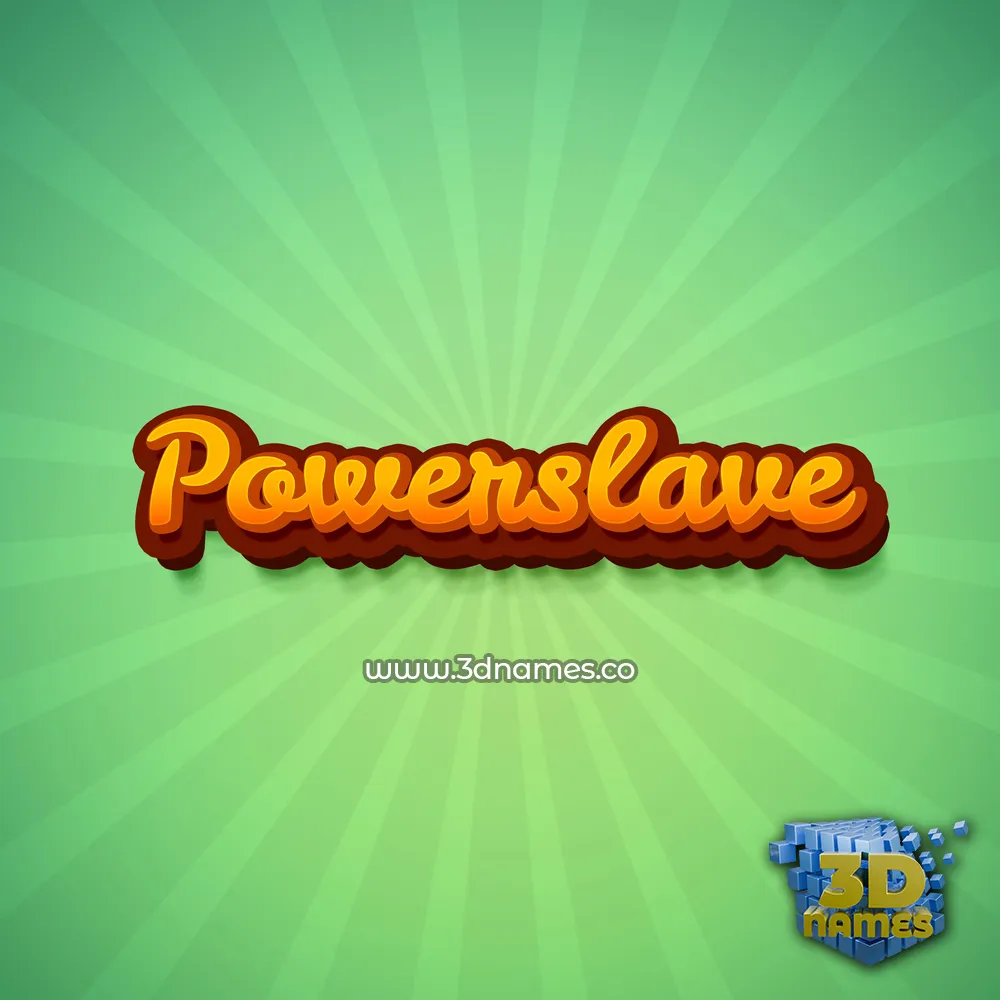 powerslave in Green Rays style - 3D name wallpaper