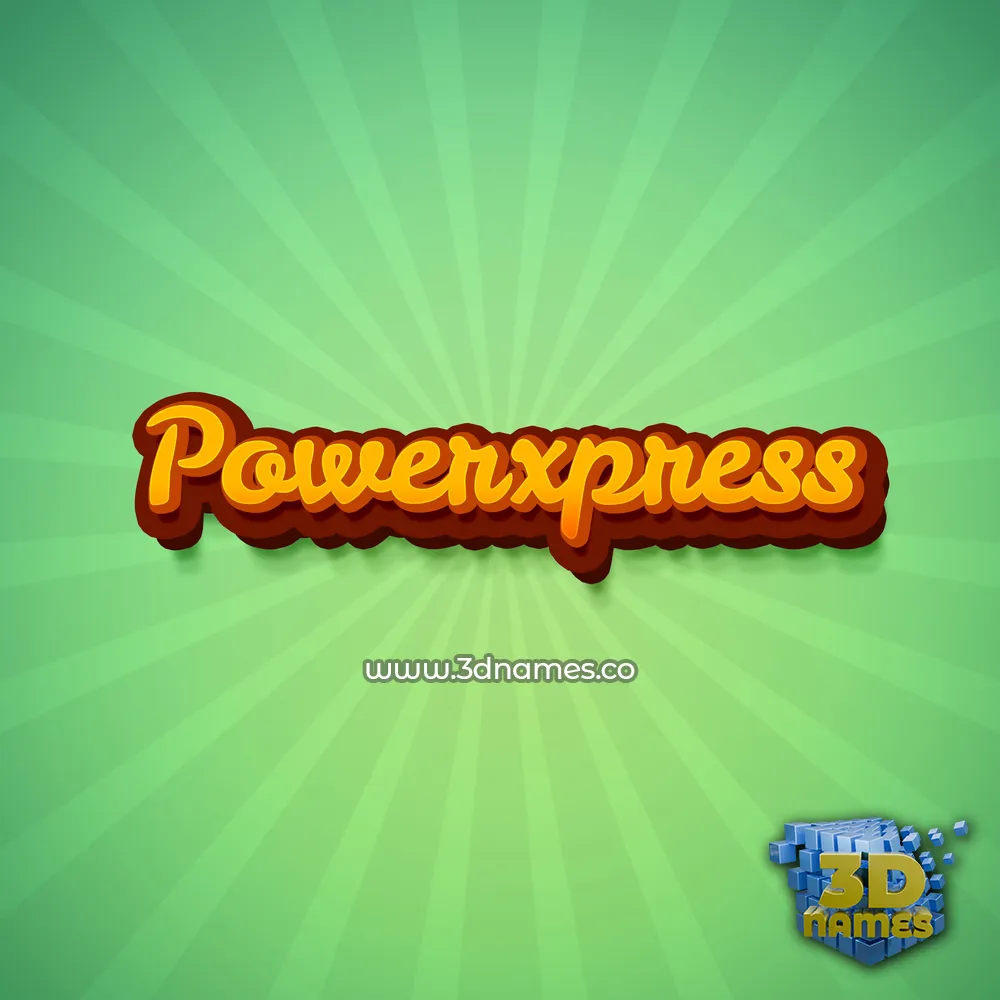 powerxpress in Green Rays style - 3D name wallpaper