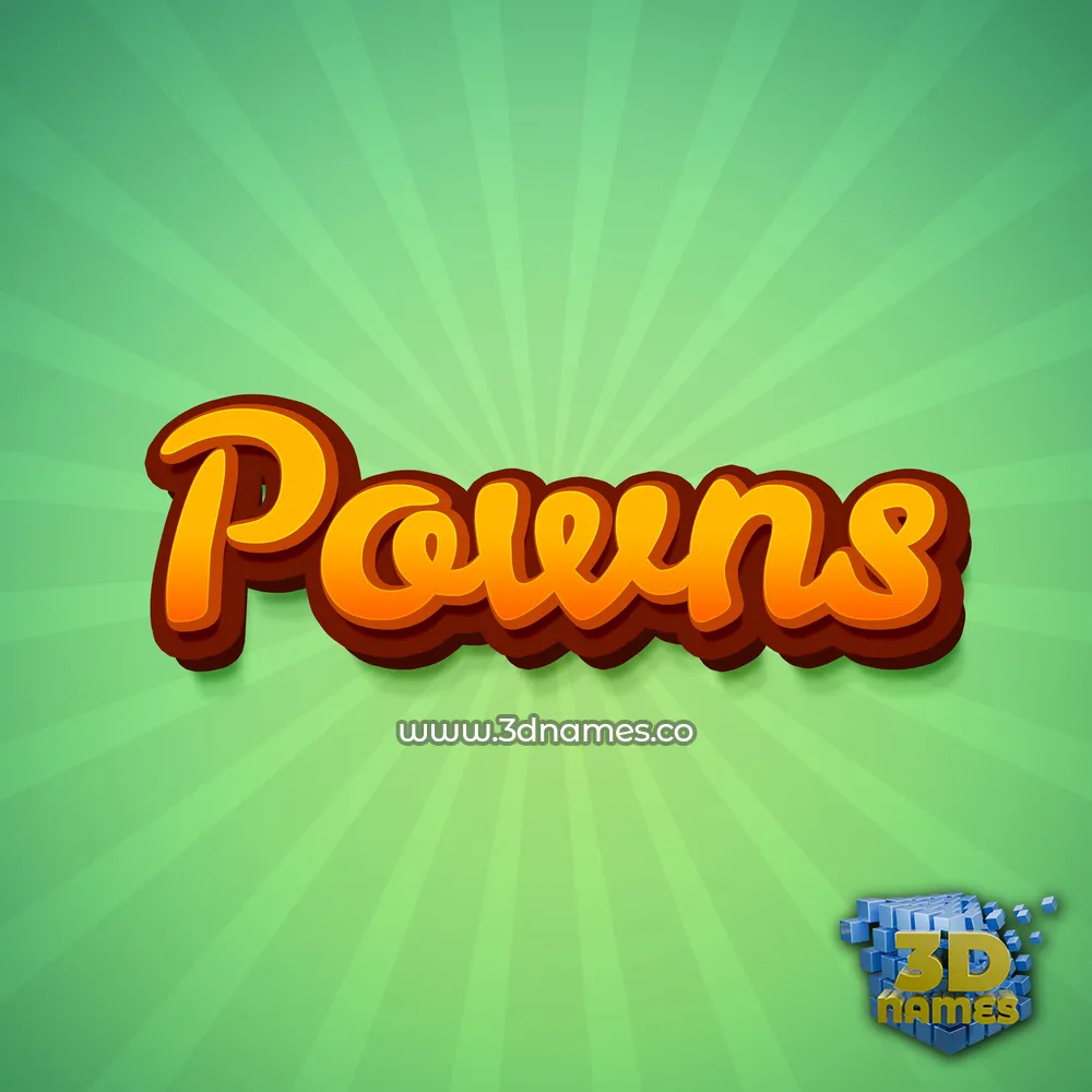 powns in Green Rays style - 3D name wallpaper