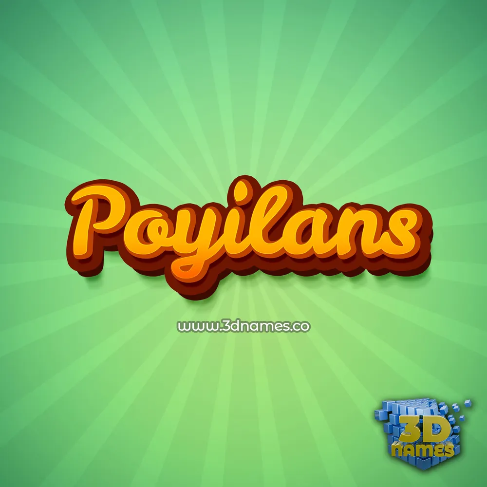 poyilans in Green Rays style - 3D name wallpaper