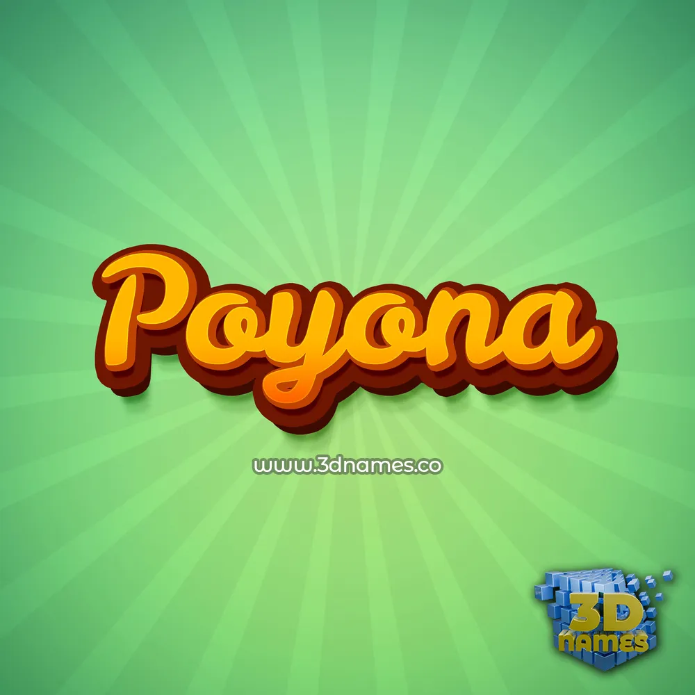 poyona in Green Rays style - 3D name wallpaper