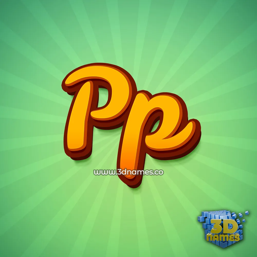 pp in Green Rays style - 3D name wallpaper