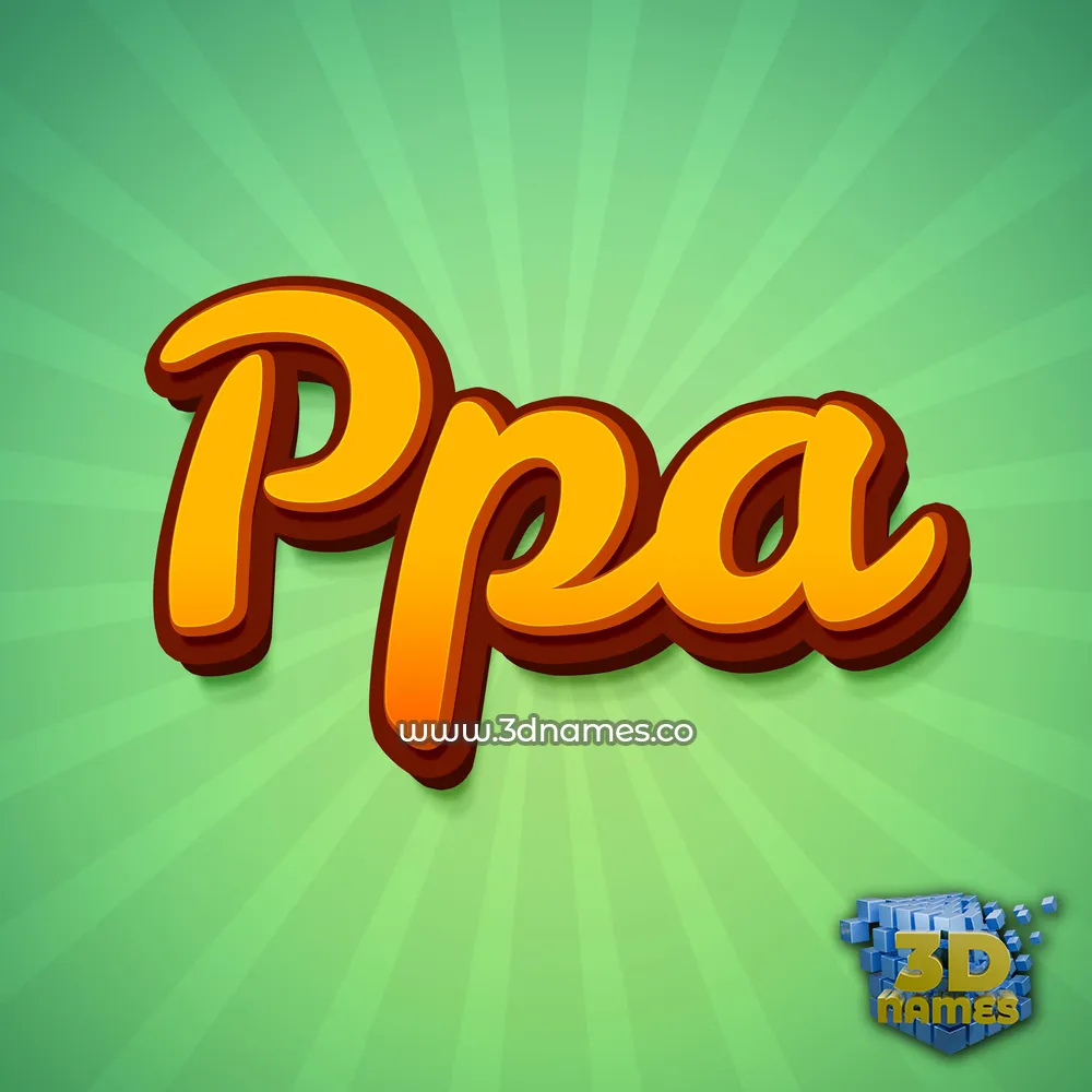 ppa in Green Rays style - 3D name wallpaper