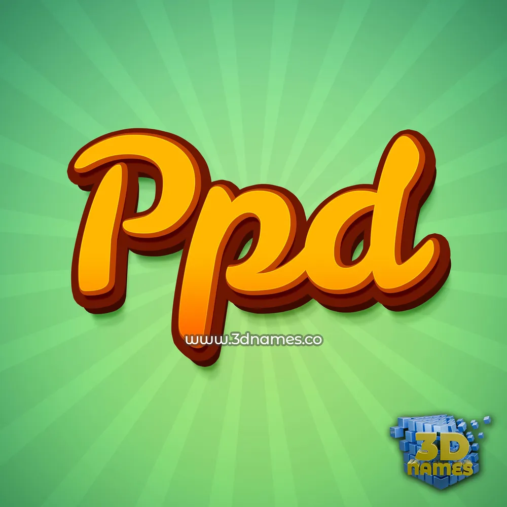 ppd in Green Rays style - 3D name wallpaper