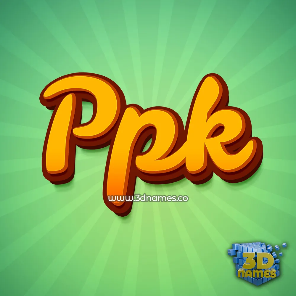 ppk in Green Rays style - 3D name wallpaper