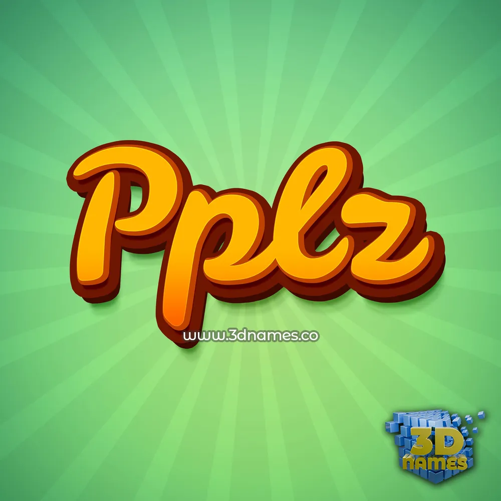 pplz in Green Rays style - 3D name wallpaper