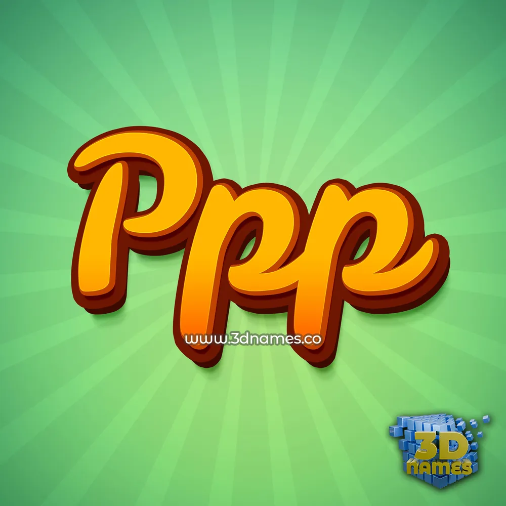 ppp in Green Rays style - 3D name wallpaper