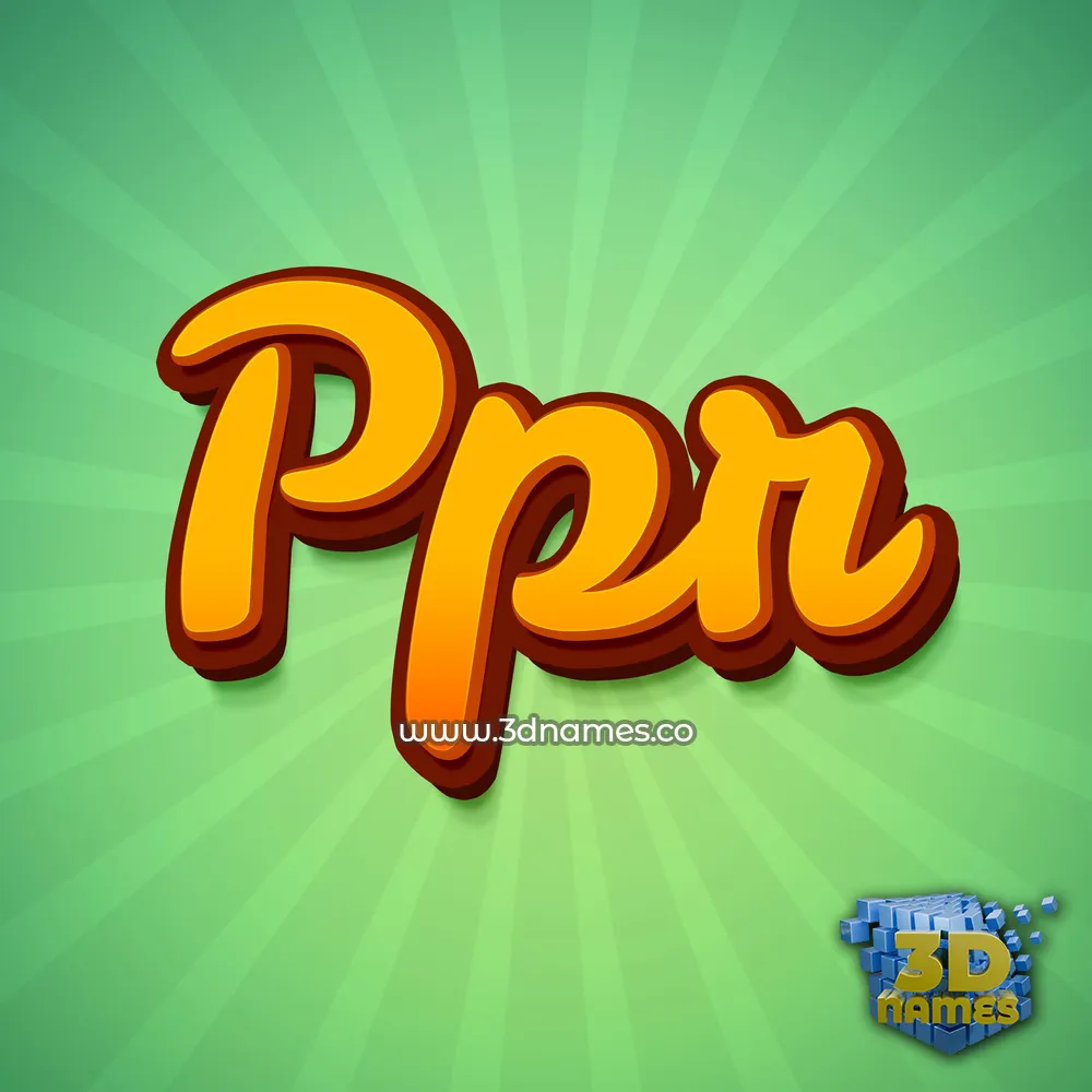 ppr in Green Rays style - 3D name wallpaper