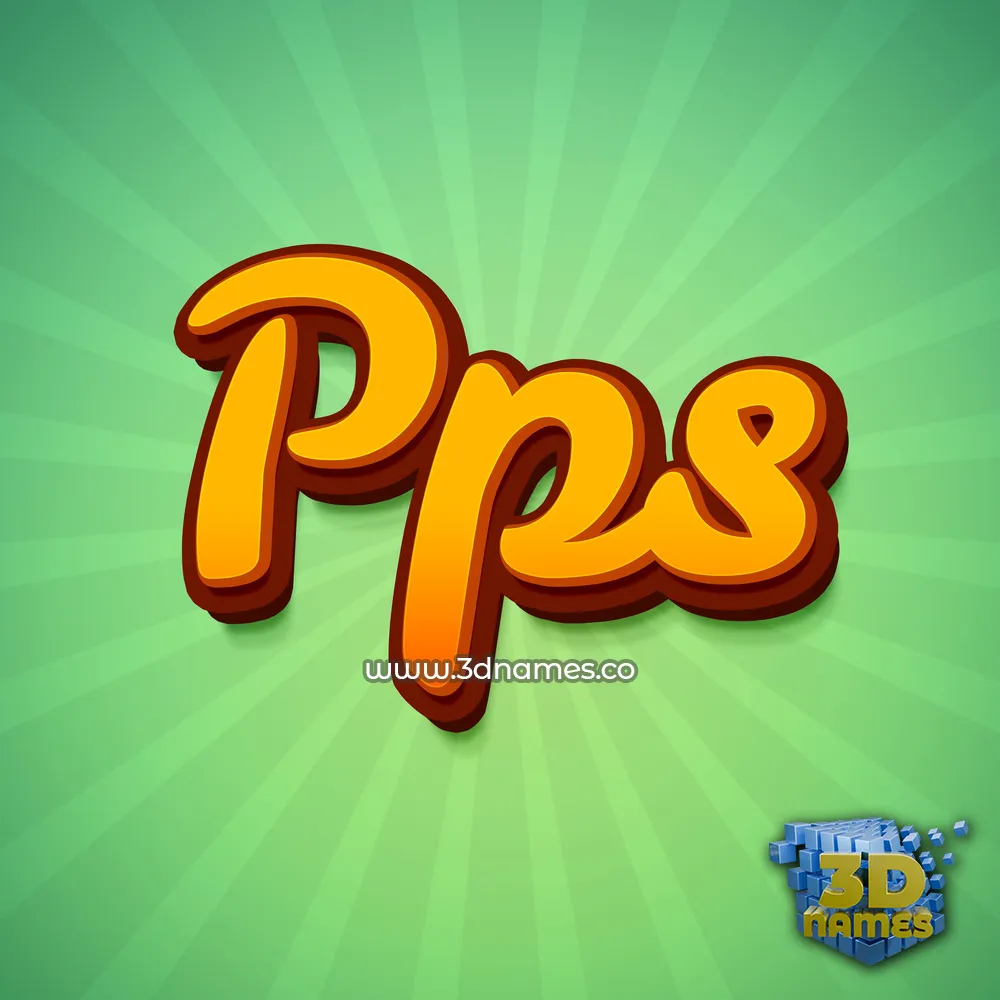 pps in Green Rays style - 3D name wallpaper