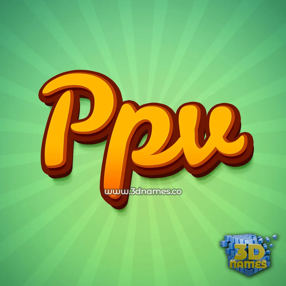 ppv in Green Rays style - 3D name wallpaper
