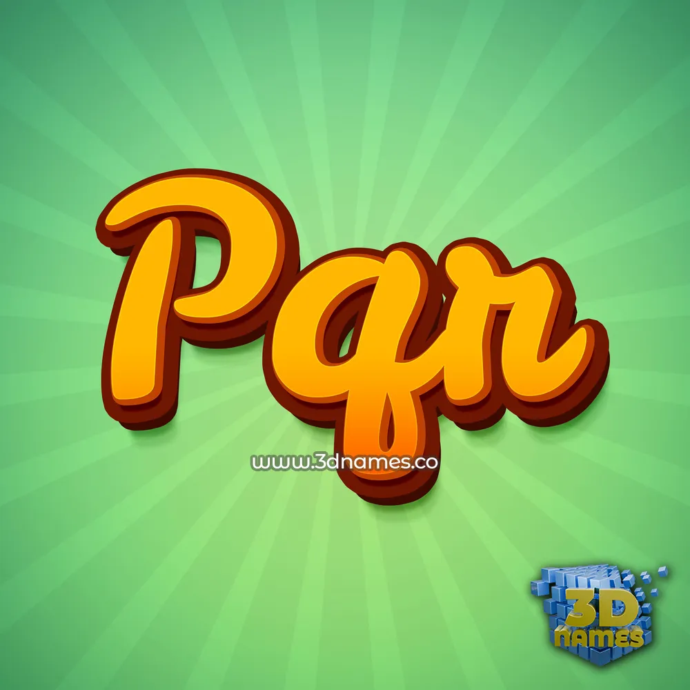 pqr in Green Rays style - 3D name wallpaper