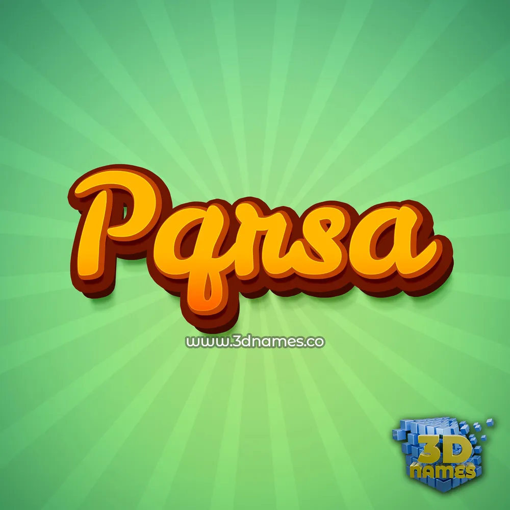 pqrsa in Green Rays style - 3D name wallpaper