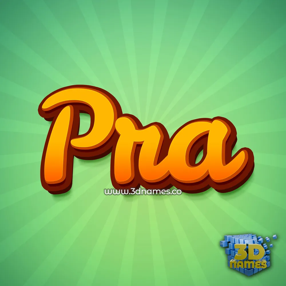 pra in Green Rays style - 3D name wallpaper