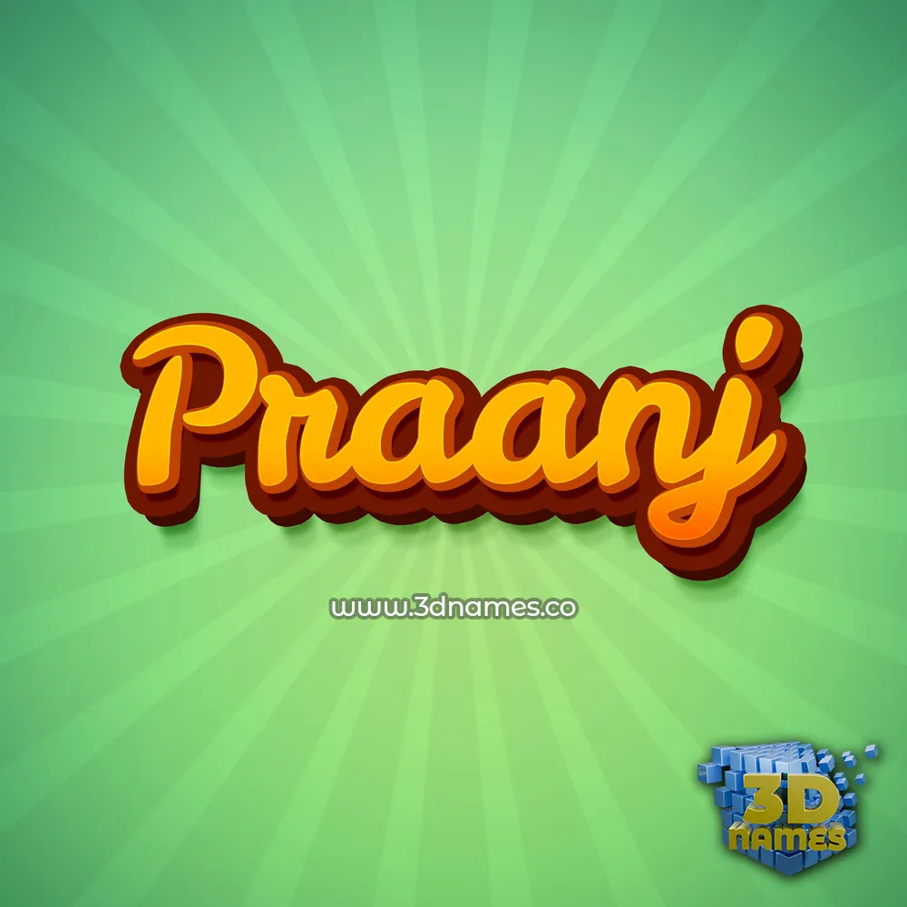 praanj in Green Rays style - 3D name wallpaper