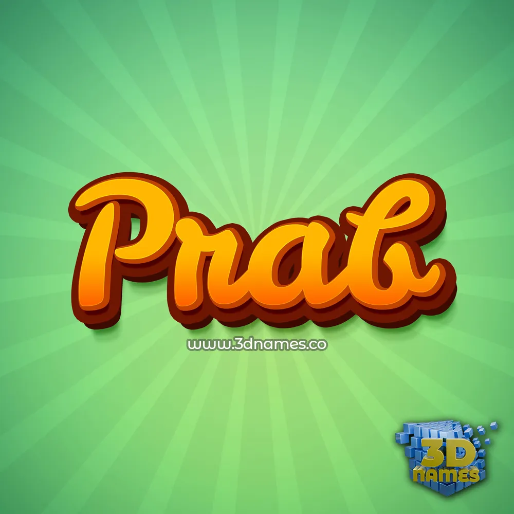 prab in Green Rays style - 3D name wallpaper