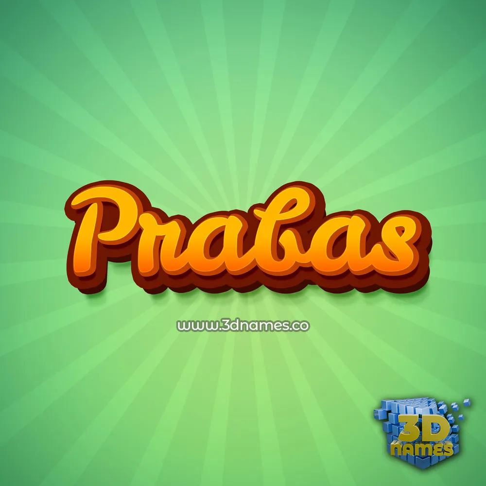 prabas in Green Rays style - 3D name wallpaper