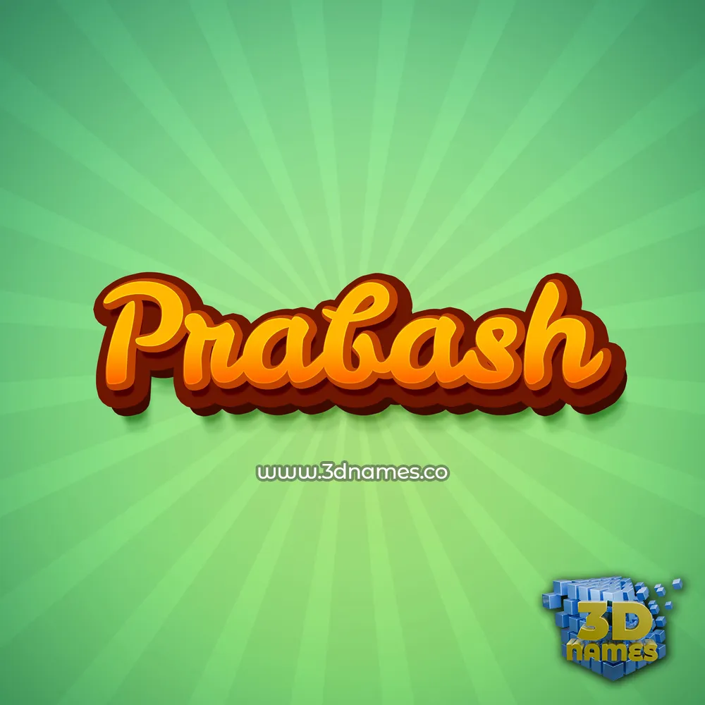 prabash in Green Rays style - 3D name wallpaper