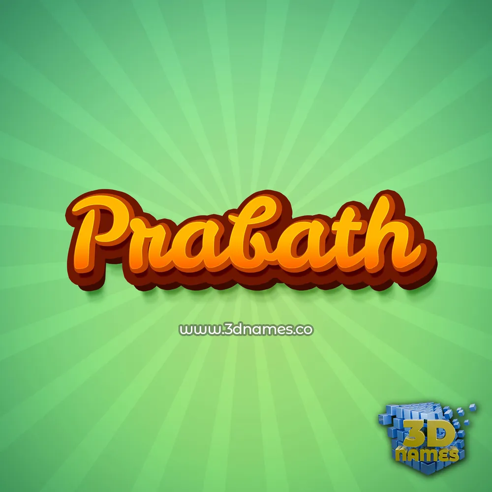 prabath in Green Rays style - 3D name wallpaper