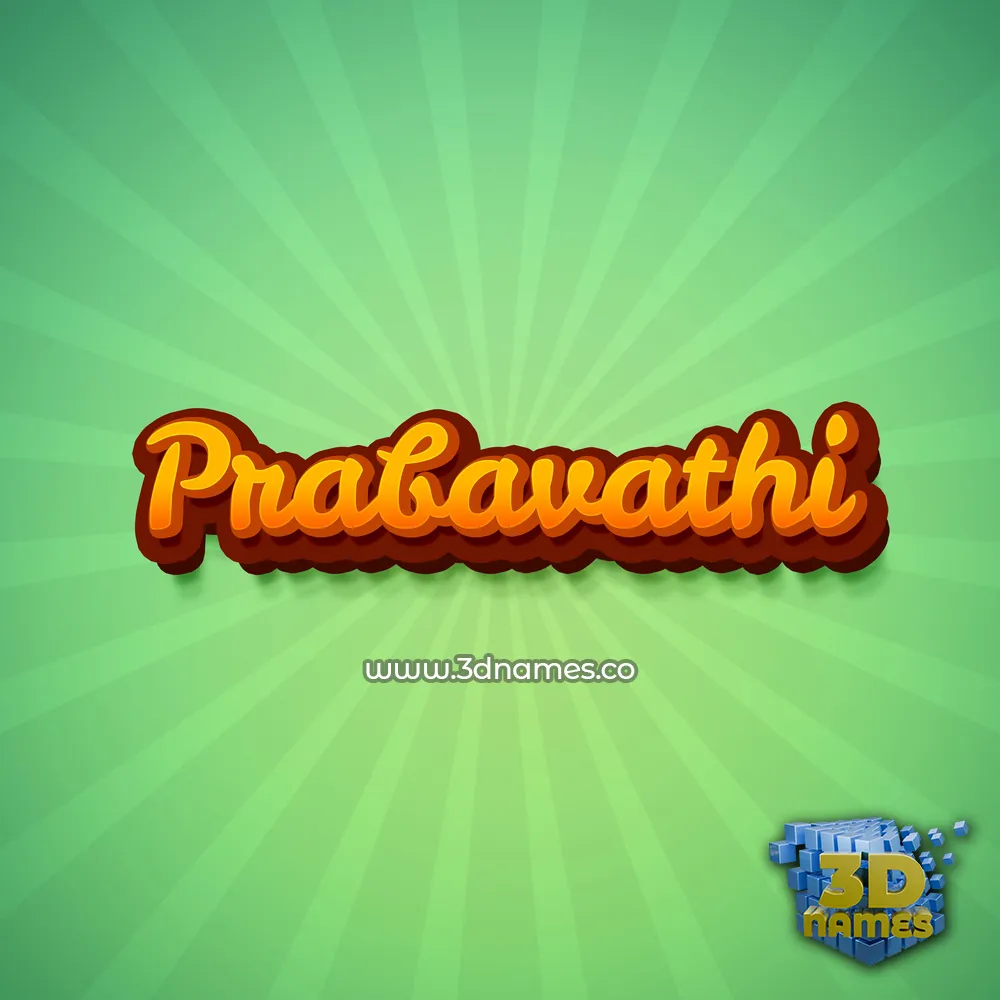 prabavathi in Green Rays style - 3D name wallpaper