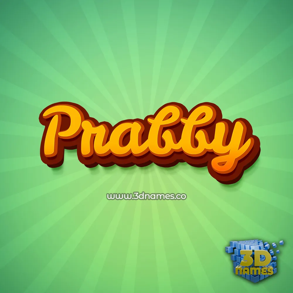 prabby in Green Rays style - 3D name wallpaper
