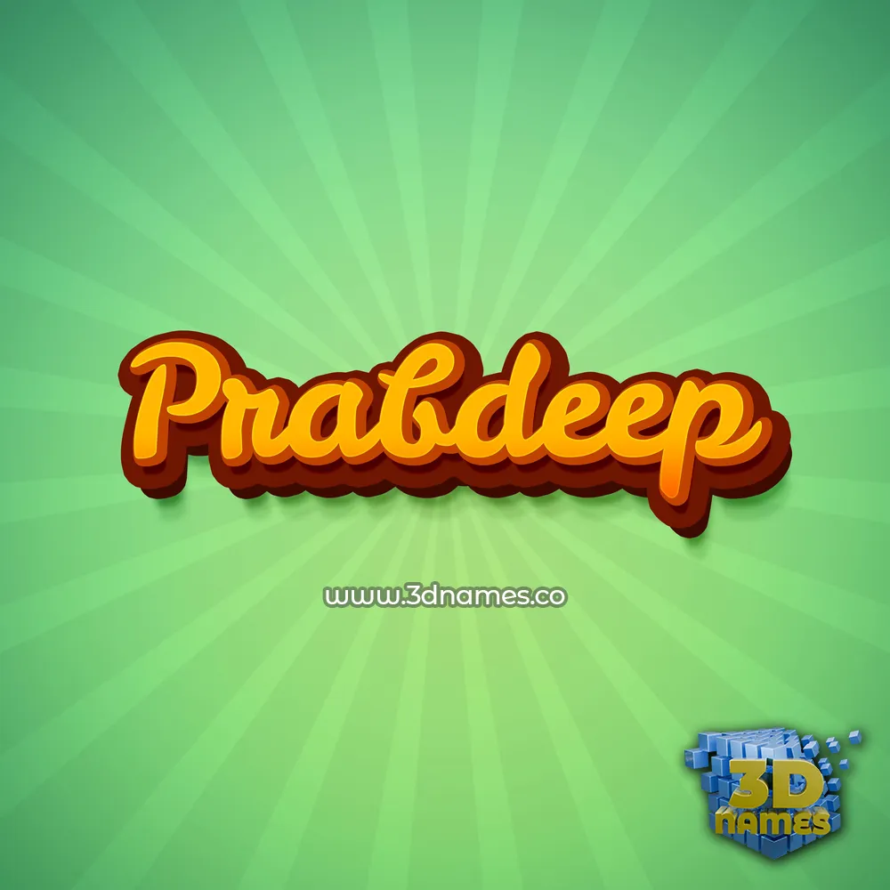 prabdeep in Green Rays style - 3D name wallpaper