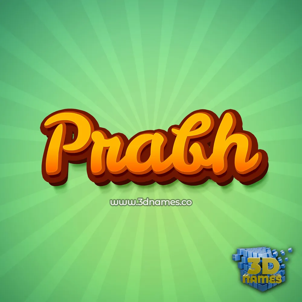 prabh in Green Rays style - 3D name wallpaper