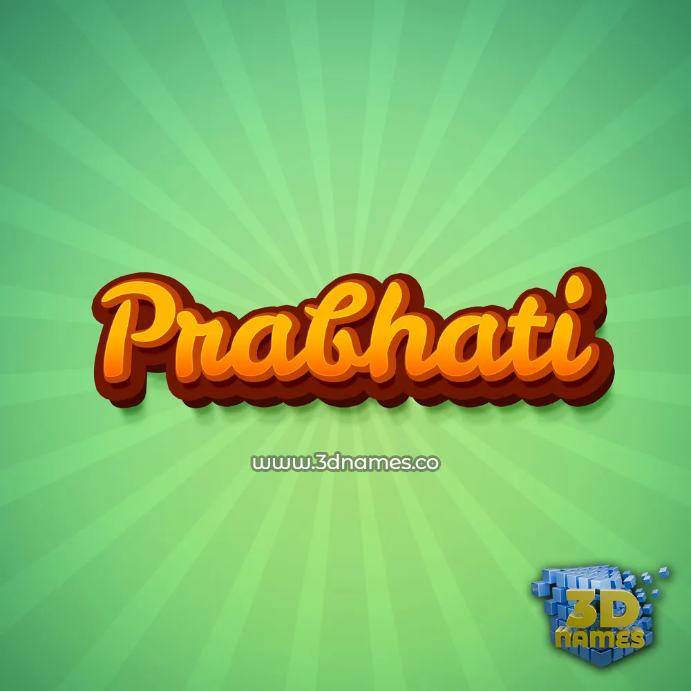 prabhati in Green Rays style - 3D name wallpaper