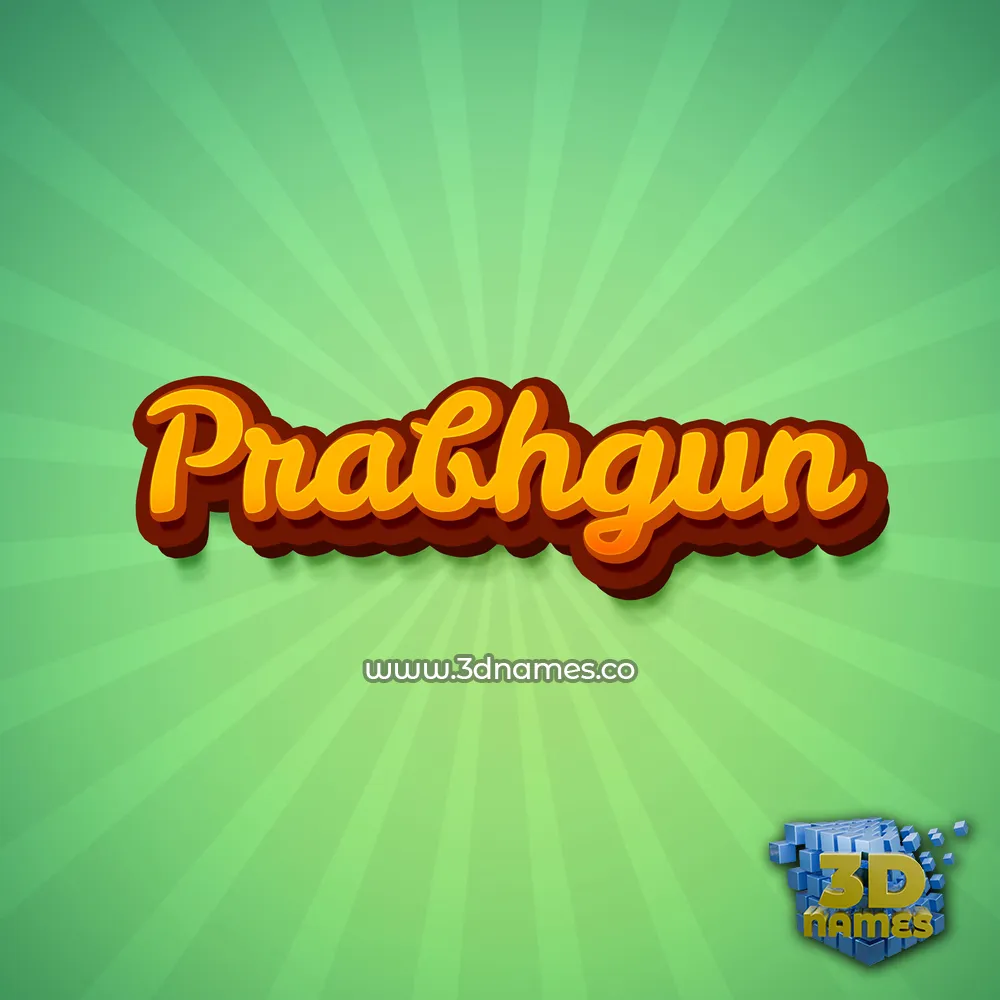 prabhgun in Green Rays style - 3D name wallpaper