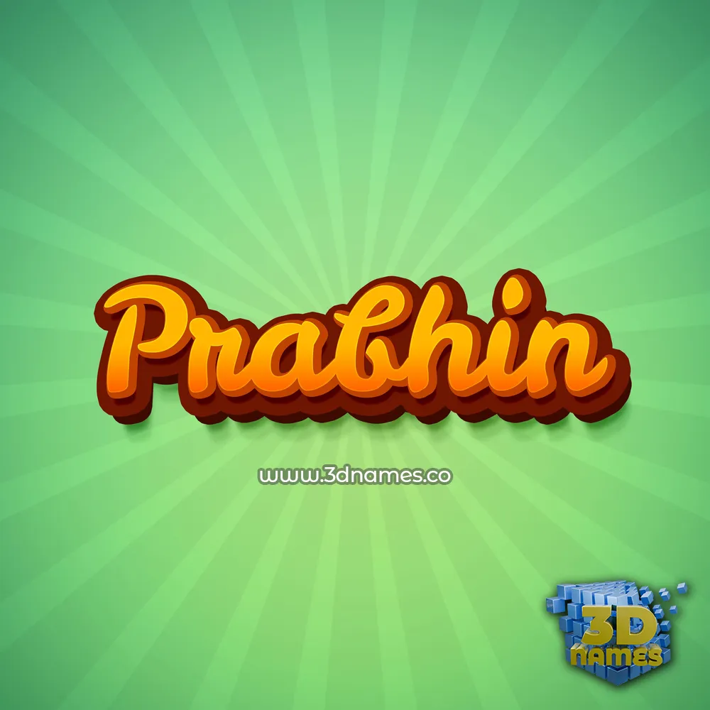 prabhin in Green Rays style - 3D name wallpaper