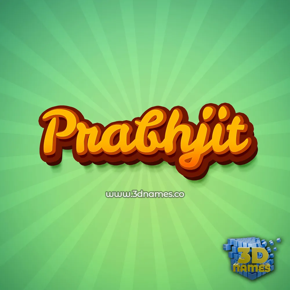 prabhjit in Green Rays style - 3D name wallpaper