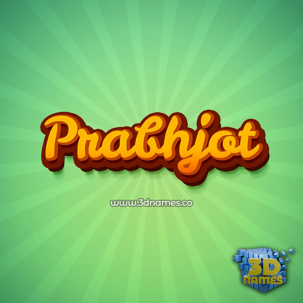 prabhjot in Green Rays style - 3D name wallpaper