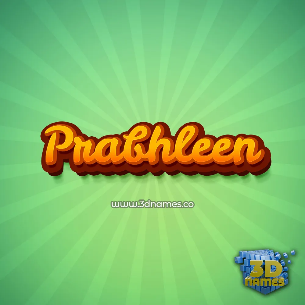 prabhleen in Green Rays style - 3D name wallpaper
