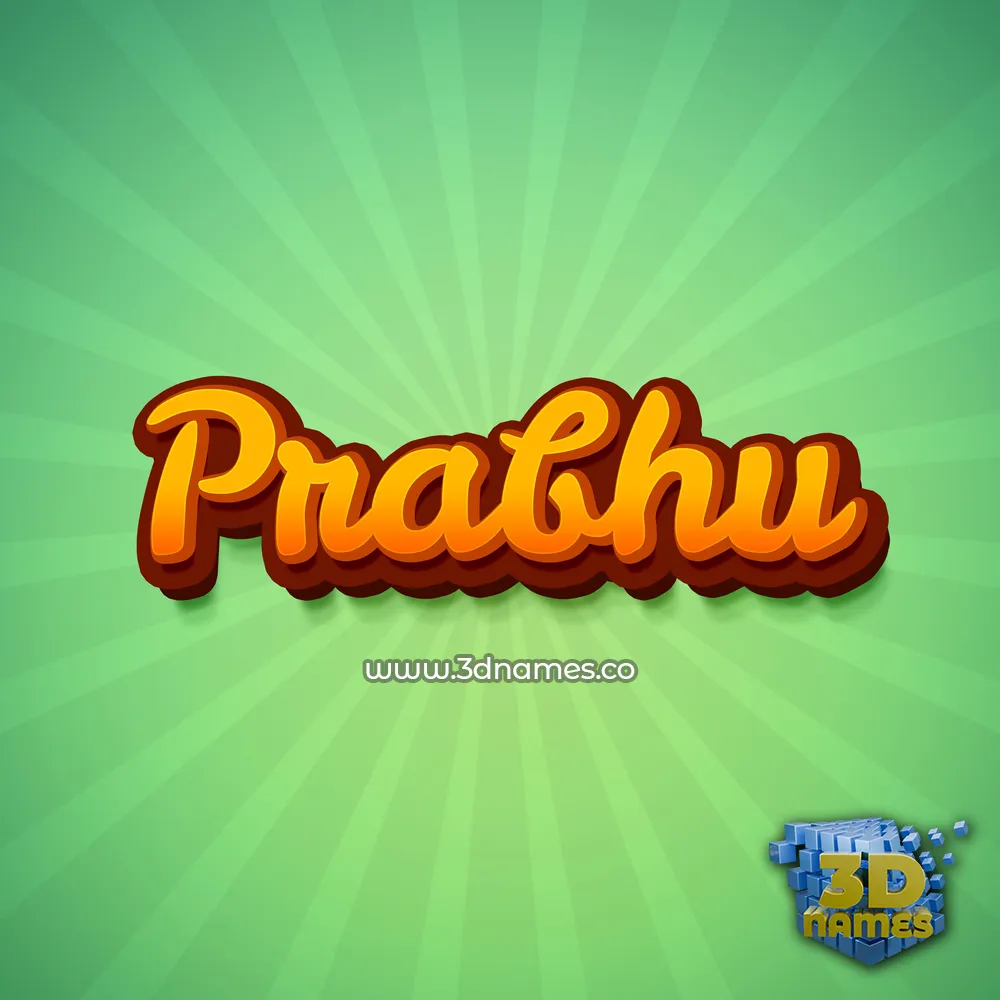 prabhu in Green Rays style - 3D name wallpaper