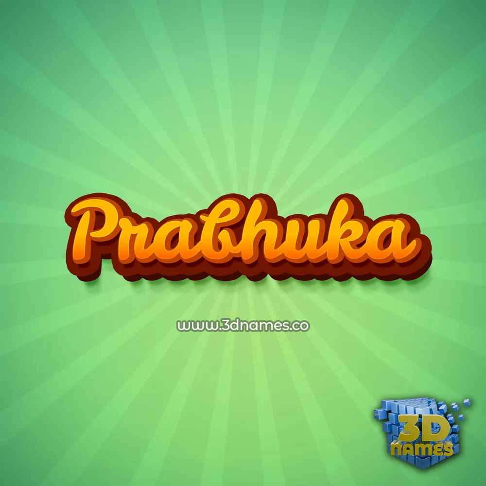prabhuka in Green Rays style - 3D name wallpaper