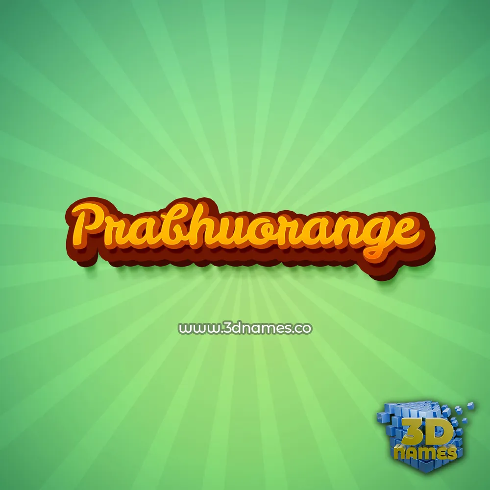 prabhuorange in Green Rays style - 3D name wallpaper