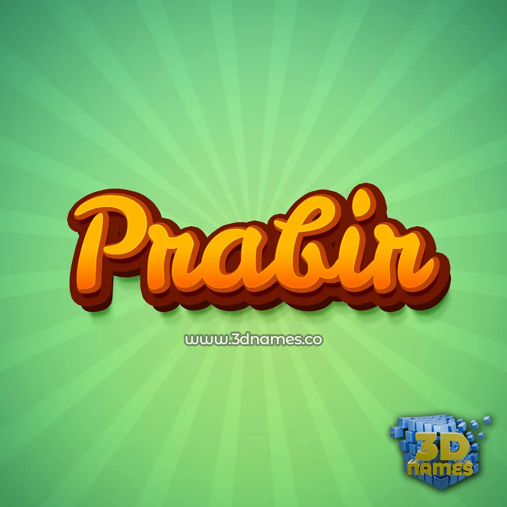 prabir in Green Rays style - 3D name wallpaper