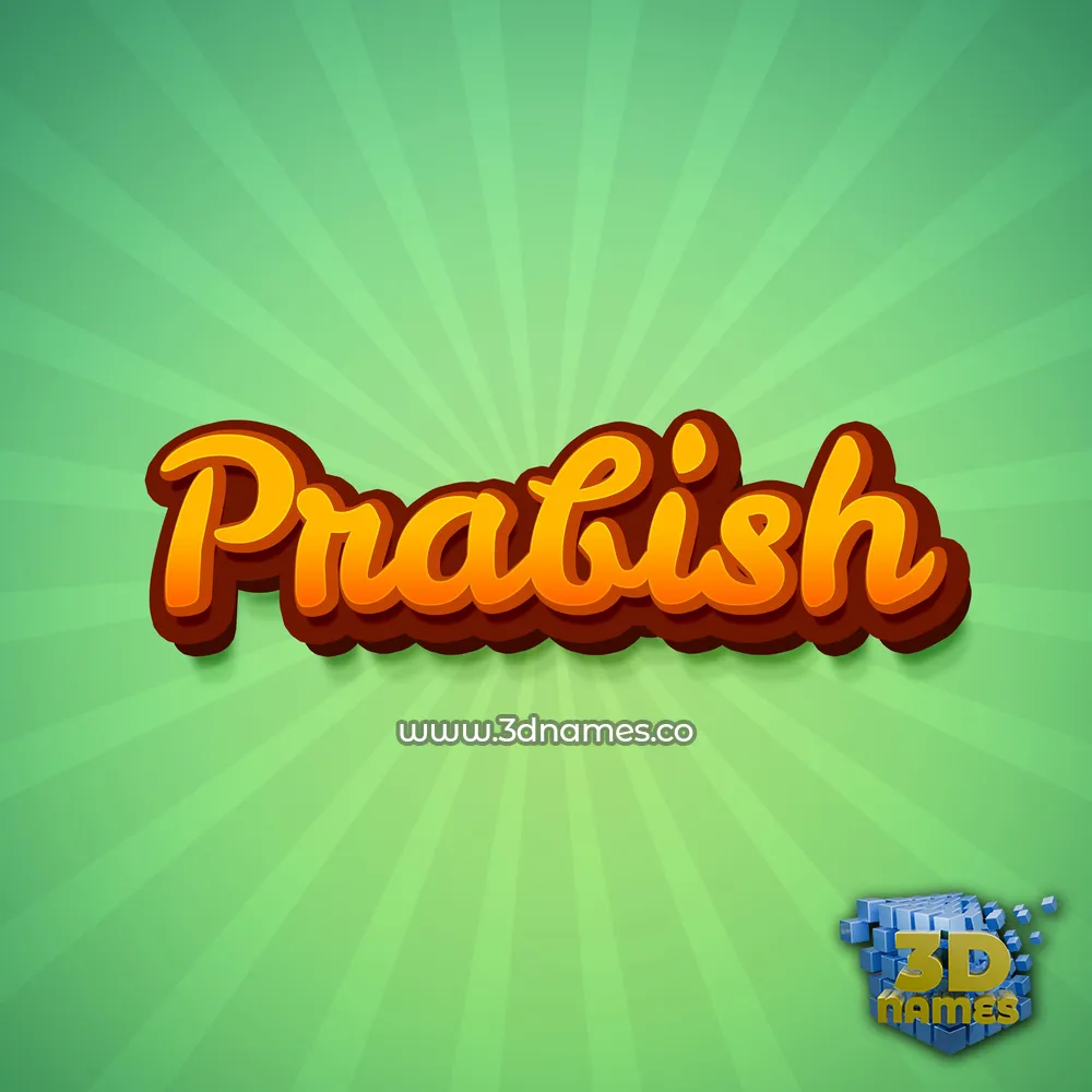 prabish in Green Rays style - 3D name wallpaper