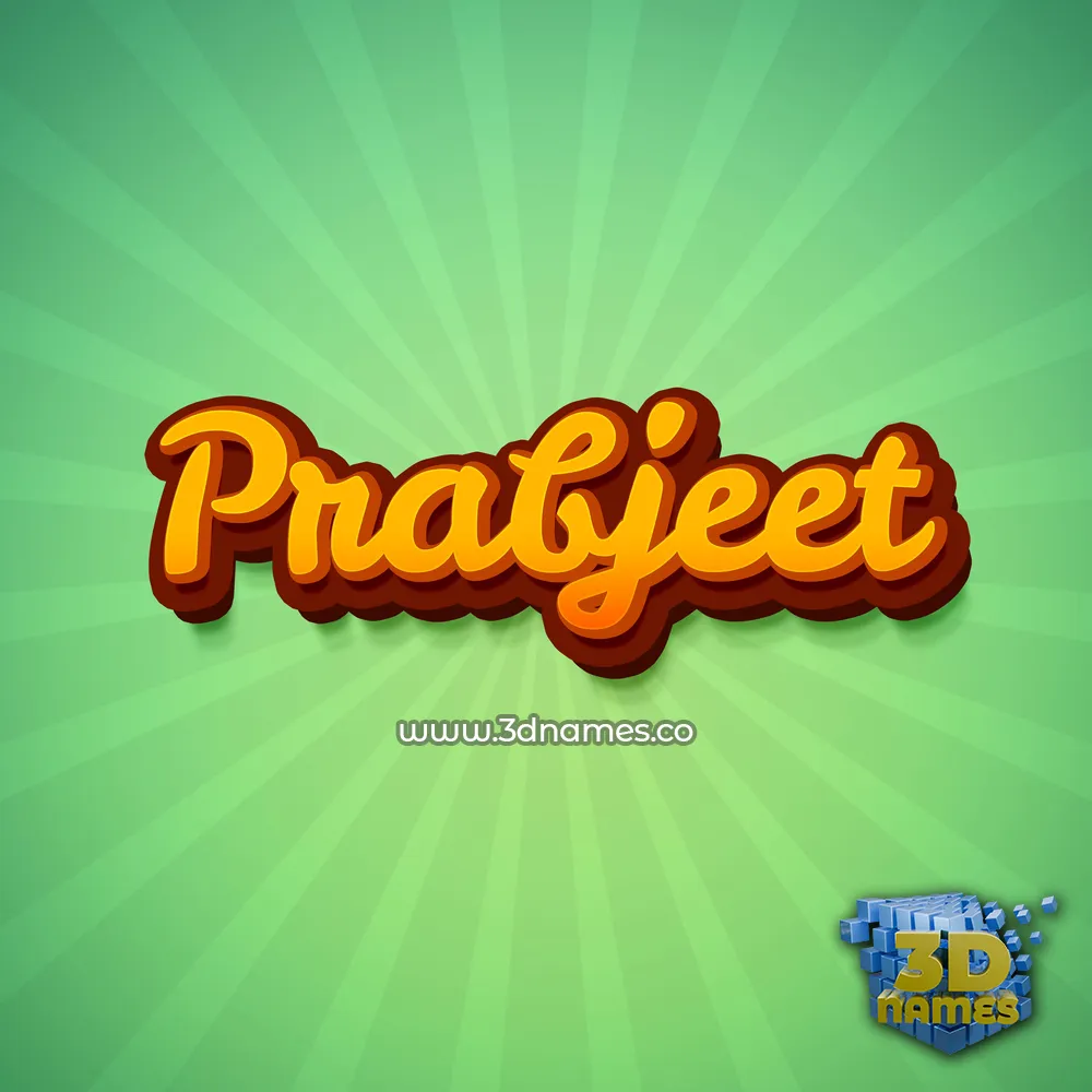 prabjeet in Green Rays style - 3D name wallpaper