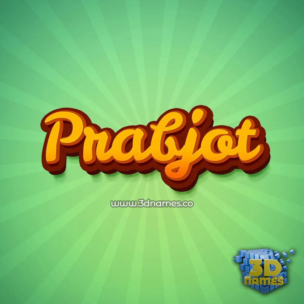 prabjot in Green Rays style - 3D name wallpaper